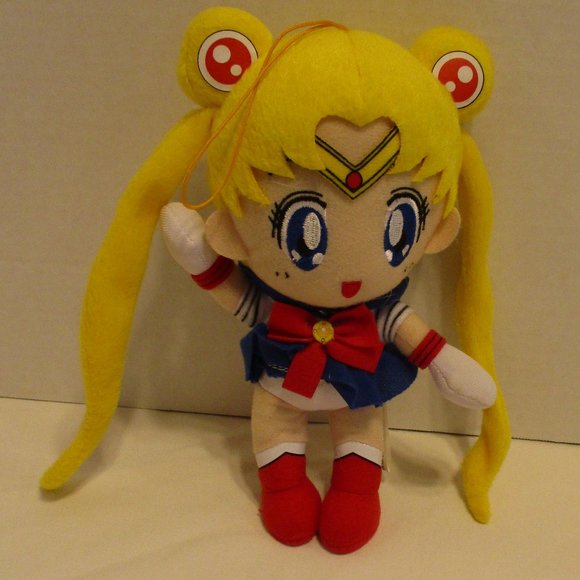 Anime Sailor Moon Small Yellow Red Blue White Graphic Plush Figure - Picture 1 of 8